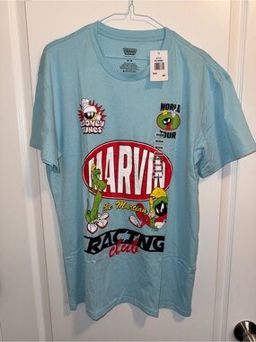 Looney Tunes Men’s Marvin the Martian Racing Club Tee in Size Medium